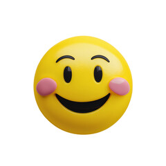 Fototapeta premium Playful Happy Emoji with Rounded Features Isolated on Transparent Background.