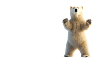 Fototapeta premium A majestic polar bear standing upright showcasing its powerful stance and natural beauty in a