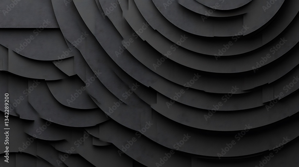 Poster abstract dark gray geometric pattern with layered circular shapes design