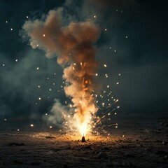 vibrant sparks of a firework stick