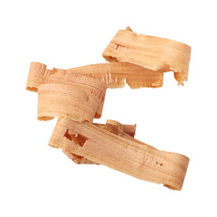 Wood shavings sawdust isolated on transparent background