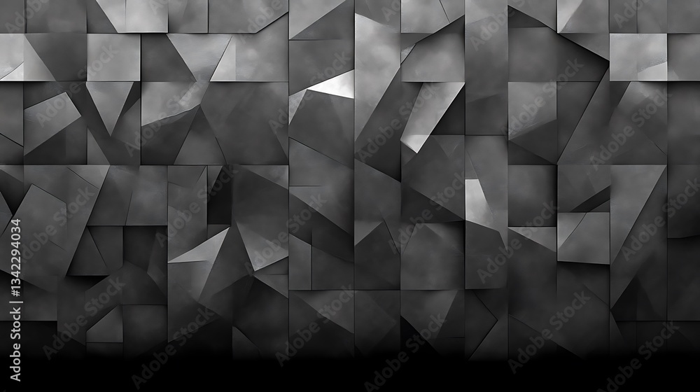 Poster abstract grey geometric pattern background with textured cubes and triangles