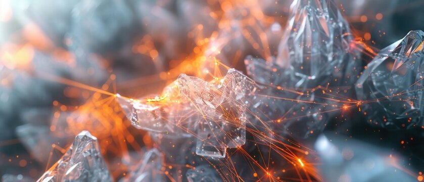 Parallel processing lights stream through crystal grain thousands of calculations visualized.
