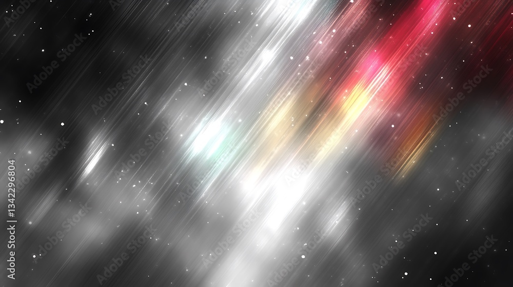 Poster abstract space background with glowing streaks and particle effects