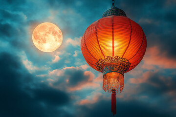 the bright moon hangs in the sky,