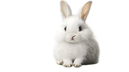 Adorable White Rabbit on Black Background Perfect for Nature Wildlife and Animal Themes