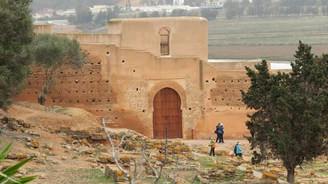 A view of the site of Chellah. Ancient archeological site located in Rabat, Morocco. 