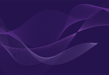 Purple abstract background with wavy lines. Vector Illustration.