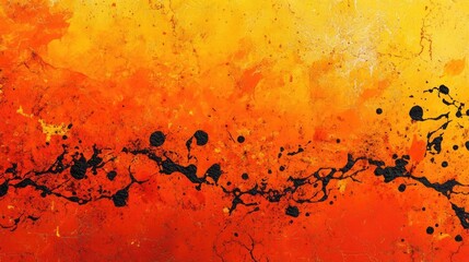 Abstract Orange and Yellow Paint Splatter Texture Background