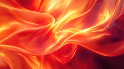 Obraz premium Abstract Orange And Red Fabric Background With Dynamic Waves And Warm Glow and Rich Color Gradient Pattern Design and Elegant Texture Background Style in Soft Shiny Fabric Texture with Flowing