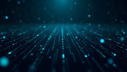 Teal Data Stream Abstract with Depth