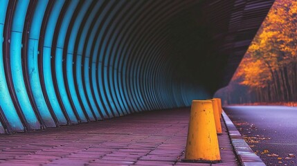 Tunnel walkway with vibrant colors