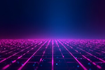 Abstract Glowing Grid in Pink and Blue
