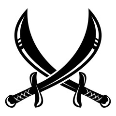 Crossed swords isolated on white background design element for logo label badge sign vector illustration