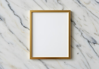 Elegant empty frame on a modern marble background.