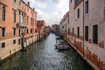  one of the many picturesque canals in Venice, Italy