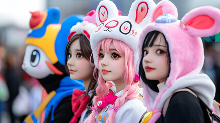 Fototapeta premium Anime Style Easter Cosplay Contestants