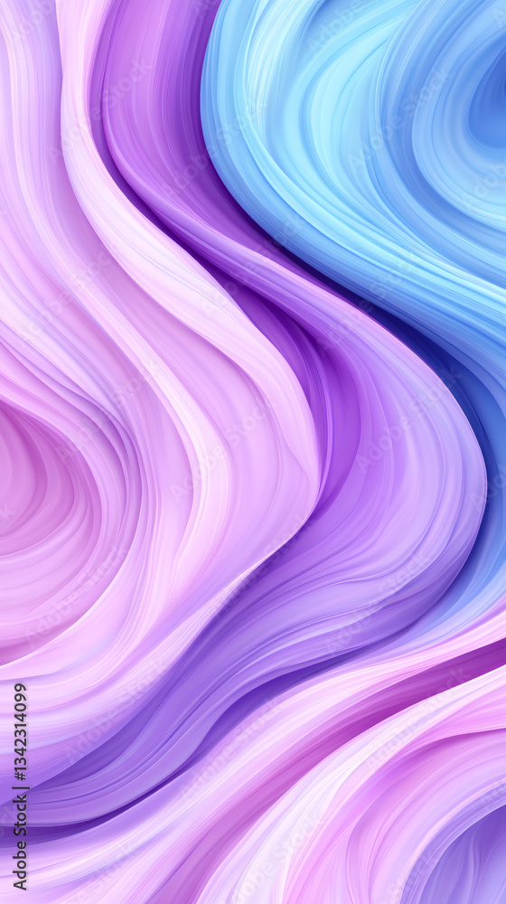 Aufkleber pastel colors softly swirling and blending, generating dreamy abstract pattern with fluid movement, 