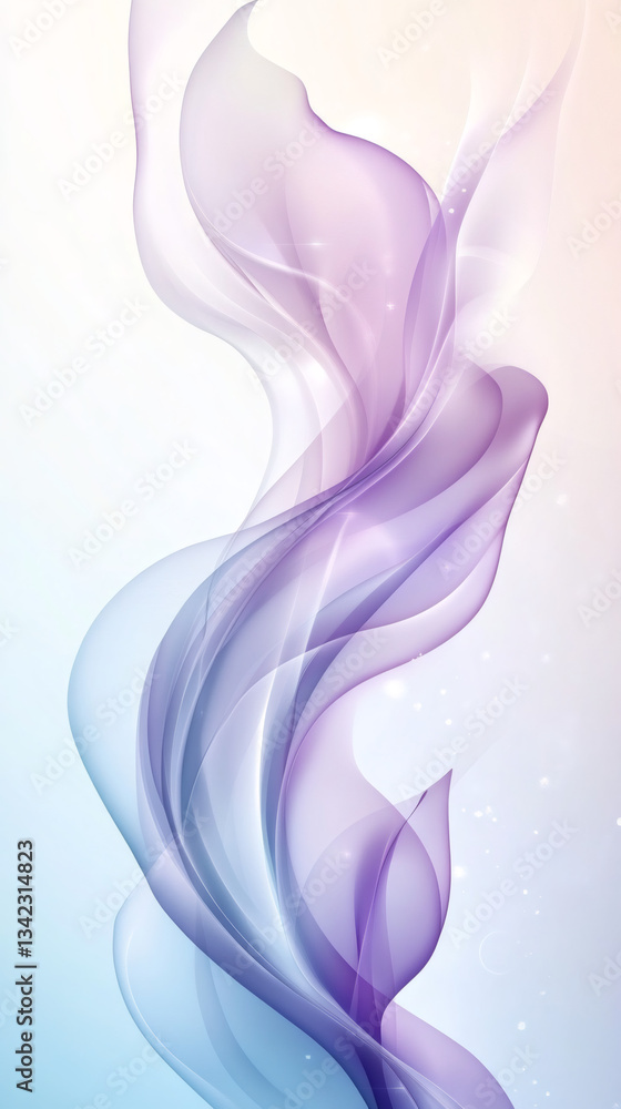 Leinwandbilder purple and blue waves forming a stunning abstract design with a gradient background, adding elegance