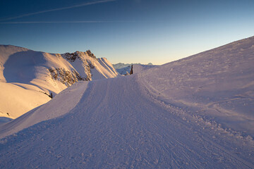 Germany, Bavaria, Allgaeu, Nebelhorn, winter scene at Zeigersattel