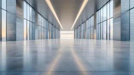 Fototapeta premium Modern Lobby with Defocused Background, 3D