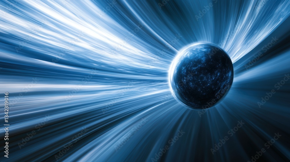 Poster futuristic abstract representation of a cosmic phenomenon with energetic swirls and stellar elements