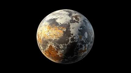 Fototapeta premium Detailed 3D Render of an Alien Planet Landscape with Diverse Terrain, Colorful Atmosphere, and Unique Surface Features for Science and Fantasy Applications