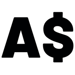 Australian Dollar A$ currency symbol vector illustration
