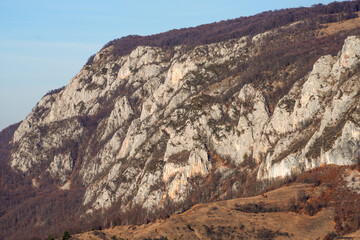 Scenic Carpathian landscape. Autumn landscape in the Occidental Carpathians, from Dumesti Village on Ariesului Valley, Romania, Europe.	