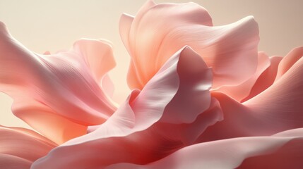 Obraz premium Soft Pink Petals with Flowing Curves and Gentle Light Effects