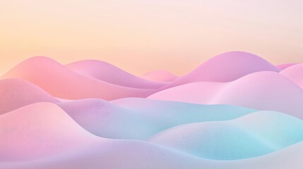 Fototapeta premium Abstract Soft Waves in Pastel Colors Creating a Dreamy Landscape with Gradient Hues