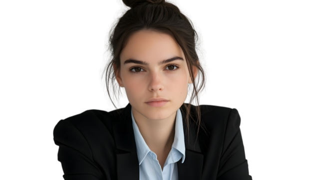 Closeup portrait of a young woman in a business suit - Powered by Adobe