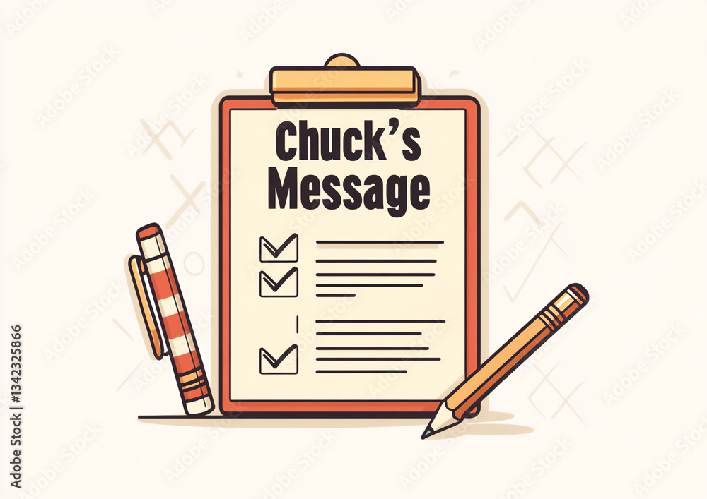 Poster vector flat icon of text chuck's message on top,