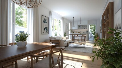 Fototapeta premium Cozy Nordic Home with Simple Aesthetic