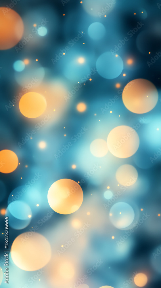 Aufkleber blurred lights creating a magical bokeh effect with blue and orange tones, perfect for festive backg