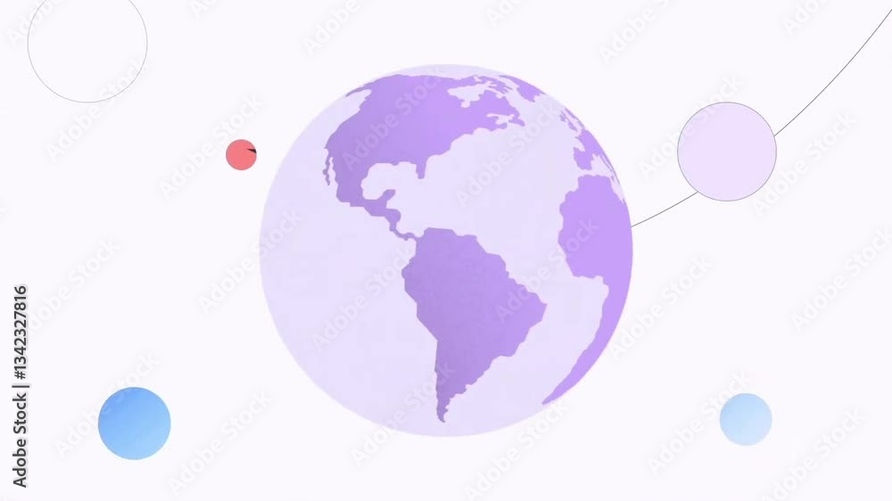 Poster an animated concept of people working together globally, emphasizing digital teamwork and remote col