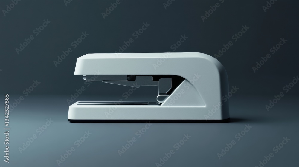 Poster sleek and modern desktop stapler in minimalist design for office use on dark background