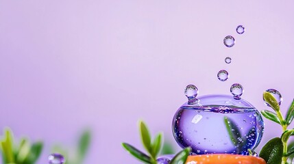 Water droplets, vibrant, fresh, zen