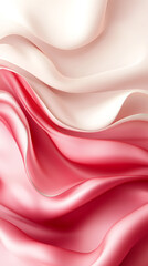 Obraz premium Crimson and ivory textile swirling, generating soft abstract pattern with graceful movement and dynamic textile flow