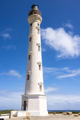 Aruba Lighthouse Standing Tall Against Blue Sky