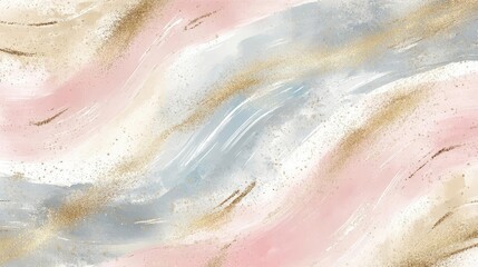 Fototapeta premium Abstract Watercolor Background With Pink Blue And Gold Swirls / Abstract Background With Swirls / Pink Blue Gold Abstract Background / Abstract Painting Background / Abstract Watercolor Art /