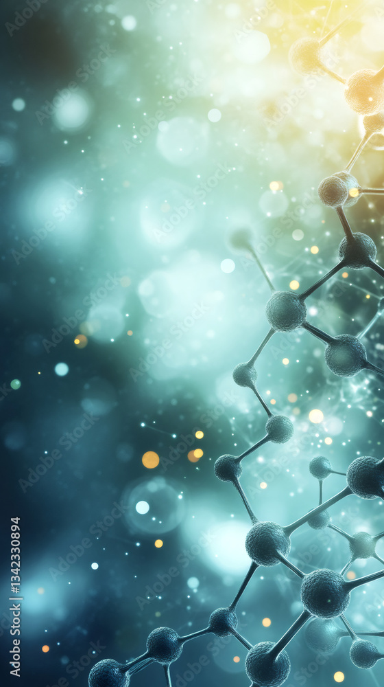 Leinwandbilder molecular structure glowing during scientific research, highlighting complex biochemical interaction