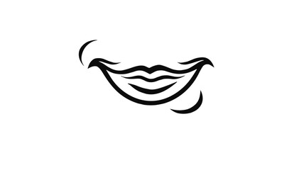 Fototapeta premium Smiling lips graphic on white background