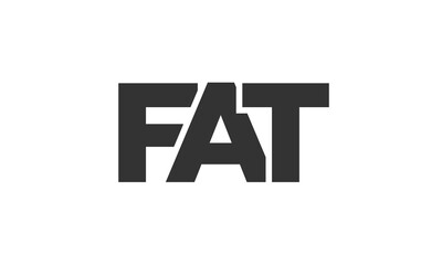 Fototapeta premium FAT logo design template with strong and modern bold text. Initial based vector logotype featuring simple and minimal typography. Trendy company identity.