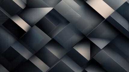 Dark Geometric Abstract Pattern with Textured Squares and Subtle Shadows