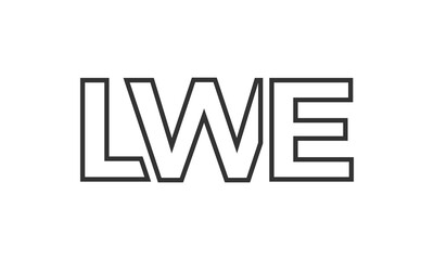 Fototapeta premium LWE logo design template with strong and modern bold text. Initial based vector logotype featuring simple and minimal typography. Trendy company identity.