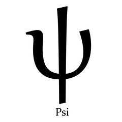 Psi alphabet symbol Beta vector illustration