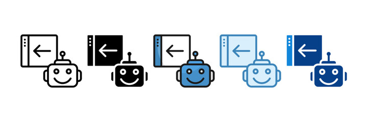 Close Sidebar Icon Set Multiple Style Collection