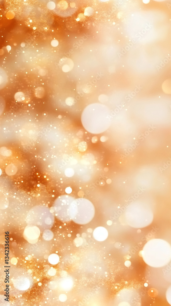 Poster blurred golden christmas lights glowing softly, casting sparkling festive bokeh background