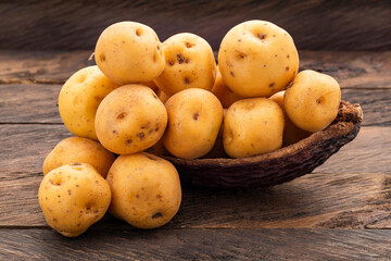 Organic yellow criolla potato - Solanum phureja.
